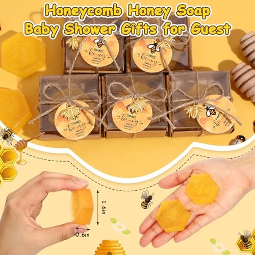 48 Set Bee Baby Shower Return Favors, Honeycomb Soap,Transparent - Image 3