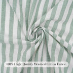Eternal Beauty Striped Ruffled Tablecloth 52x70 Inch Green White - Image 6