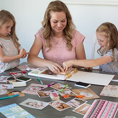 Never Ever Land Scrapbook Album – 12x10 Pink Scrap Book. Scrapbooking Supplies, Memory Book, Wedding Guest Book, Photo Album, Baby Shower Gifts, Valentines, Engagement Gifts - Image 3