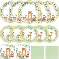 Funnymoom 200 Pcs Woodland Baby Shower Party Decorations Plates Serve 50 by Funnymoom