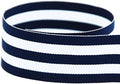 USA | American Made 5/8" Navy & White Taffy Striped Grosgrain Ribbon - 100 Yards by TheRibbonFactory%C2%AE