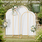 Arch Backdrop Stand and Cover Set 7.2ft,6.6ft,6ft Metal Arch Frame Stand Gold with White Cover for Wedding Birthday Party Baby Shower with Storage Bag(White, 7.2FT+6.6FT+6FT) - Image 3