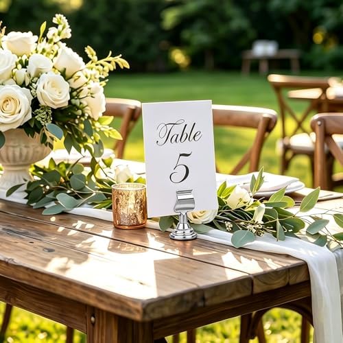 48 Pack Harp Clip Wedding Table Number Holders 1.7 inch Metal Place Card - Image 6