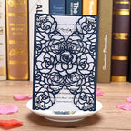 FOMTOR Laser Cut Wedding Invitation Set with Envelopes & Inserts & Seals – Perfect for Weddings, Bridal Showers, Engagements & Anniversary Celebrations - Blue, 40pcs - Image 5