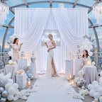 12ft x 10ft White Backdrop Curtains for Parties, Wrinkle Free 2 Panels Photo Backdrop Drapes Back Drop Cloth for Wedding Birthday Photography Background Decor - Image 2