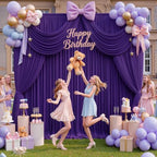 gogoparti 20ft x 12ft Deep Purple Wrinkle-Free Backdrop Curtain for Wedding Parties, Thick Polyester 4 Panels 5x12ft for Wedding Birthday Baby Shower Halloween Photography Party Background - Image 7