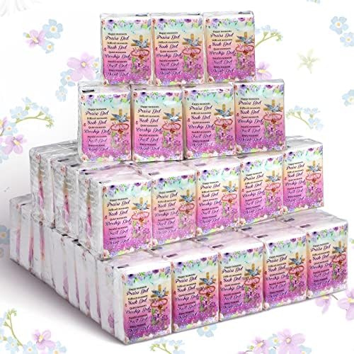 Yinder 120 Pack Christian Bible Verse Travel Tissues 3 Ply Cross by Yinder