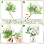 Zeyune 6 Sets Mason Jar Table Centerpiece Artificial Flower, Blue, White - Image 2