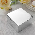 100 4 x 4 x 2" Silver Cake Wedding Favors Boxes with Tuck Top for Wedding Party Birthday Candy Gifts Decorations - Image 2