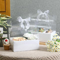 Honeydak 10 Pcs Cake and Flower Clear Boxes with Handle Ribbon Cajas Para Arreglos Florales Portable Transparent Gift Packaging for Holiday Wedding Birthday Party Supplies(Regular,4 Inch,White) by Honeydak