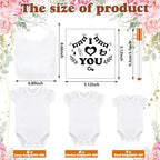 Panitay 100 Pcs White Baby Bodysuits Bibs Kit 25 Guests, Pink Elephant - Image 4
