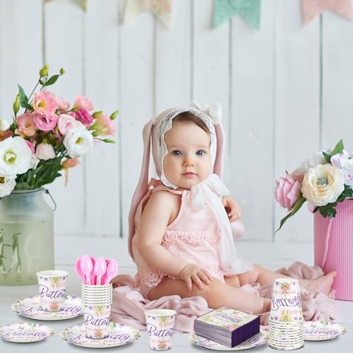Dandat 350 Pcs Baby Shower Set, Butterfly, Purple - Image 5