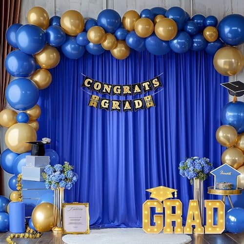 10x10ft Royal Blue Backdrop Curtains for Wedding Parties,Wrinkle Free Blue Curtains Photo Backdrop Drapes for Graduations Birthday Party Soft Fabric Photography Backgournd for Photoshoot - Image 3