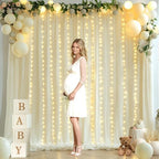 10x10ft Ivory Backdrop Curtains with Lights Photo Drapes Wrinkle Free Fabric Backdrop Curtain for Wedding Birthday Party Baby Shower Bridal Shower Home Party Background Decorations - Image 3