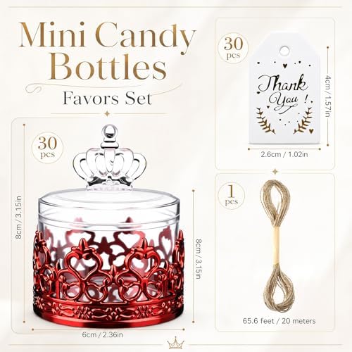 Jingmore 30 Sets Mini Crown Candy Boxes Party Favor,Red - Image 2