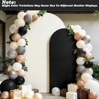 Set of 2 Arch Backdrop Covers Cream Black(7.2Ft, 6Ft), 2-Sided Spandex Fitted Round Top Chiara Arch Backdrop Stand Covers for Baby Shower Wedding Birthday Party Decor Supplies (Only Cover) - Image 3