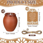 Conelist 24 Set Cielito Lindo Party Decorations Baby Shower Candles Terracotta Mexican Recuerdos DIY Jar Candles with Gift Tags and Rope for Baby Shower Birthday Cinco De Mayo Fiesta (Brown) - Image 2