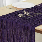 8 Pack Dark Purple Cheesecloth Table Runner 120 Inch Boho Wedding Decor by Fixwal