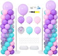 Pink Purple Balloon Column Stand Kit 2 Sets, Mermaid Balloons Tower by ZyloonDecoration