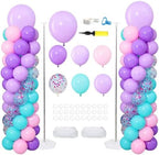 Pink Purple Balloon Column Stand Kit 2 Sets, Mermaid Balloons Tower by ZyloonDecoration