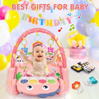 UMIKU Baby Play Mat Tummy Time Mat Girl High-Contrast Cloth Pink Dinosaur - Image 7