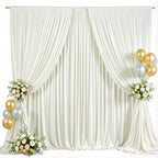 50x8ft Ivory Backdrop Curtains for Parties Wrinkle Free Fabric Backdrop Curtain Wedding Photo Backdrop Drapes for Birthday Party Baby Shower Bridal Shower Photography Back Drop 10 Panels 5x8FT by Suppromo