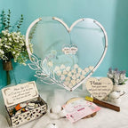 Wedding Guest Book Alternative, Drop Top Frame with Hearts Dropbox - Image 2