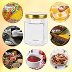 GIVAMEIHF Small Glass Honey Jars with Lids 3oz,40 pack Airtight Canning Jars with Gold Lids,Hexagon Glass Jars for Spice,Jam,Foods,Liquid,Baby Shower Favors,Wedding Favors,40 Labels - Image 5