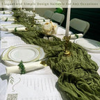 20 Pack Olive Green 10FT Cheesecloth Table Runner Rustic Gauze Cheese Cloth Table Runner for Wedding Bridal Baby Shower Table Decorations Boho Fabric Sheer Birthday Party Decor 20 x 120 Inch Long - Image 7