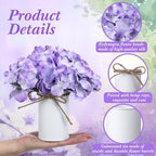 Zeyune Purple 12 Sets Flower Table Centerpieces, Artificial Hydrangeas - Image 3
