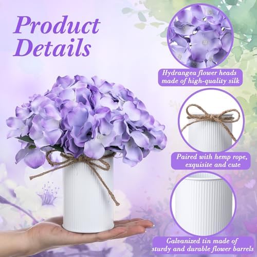Zeyune Purple 12 Sets Flower Table Centerpieces, Artificial Hydrangeas - Image 3