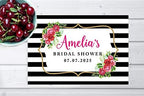 Andaz Press Custom Personalized Disposable Paper Placemats, 12 x 18 Inch, Set of 25, Custom Bridal Shower Striped Floral, Tableware, Dining, Tabletop, Table Setting for Bridal Shower - Image 2