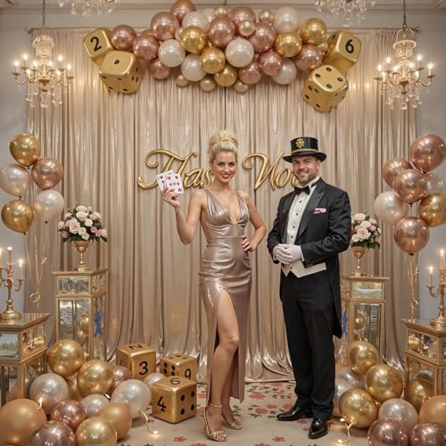 40ft x 10ft Champagne Sequin Backdrop Curtains for Party Wedding Shimmer Curtain Backdrop Prom Sparkly Glitter Fabric Photo Backdrop Drapes for Birthday Party Photography Baby Shower 5x10FT, 8 Panels - Image 4