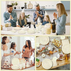50 Set Disposable Dinnerware Sets Ivory Scalloped Plates Napkins - Image 7
