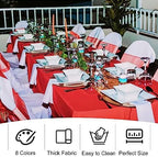 4 Pack Square Table Cloth 52x52 Inch Red Tablecloth Machine Washable Fabric Polyester Table Cover for Dining, Buffet Parties, Picnic, Events, Weddings and Restaurants（Red） - Image 7
