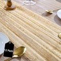 12PC Gold Gauze Table Runner 120 Inch 10FT Dining Wedding Baby Shower Holiday Birthday Sparkly Sheer Tulle Table Décor by YARGEZON
