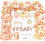 Costova Peach Baby Shower Decorations, A Sweet Little Peach Is on The Way Baby Shower Decorations, Peach Themed Backdrop Balloon Tablecloth Cake Topper Sash for Sweet as a Peach Girls Party - Image 3