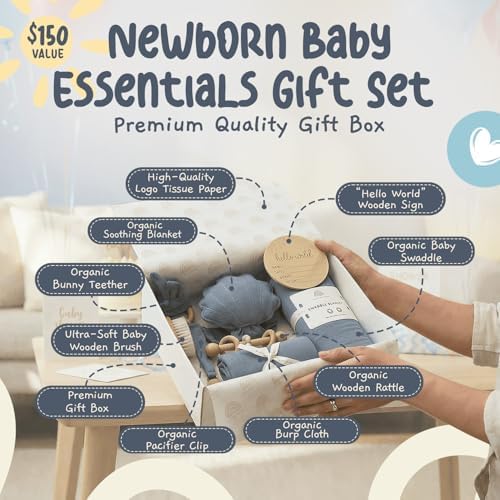ARI MES Baby Gift Set for Newborns, Baby Shower Gift Basket with Swaddle - Image 2