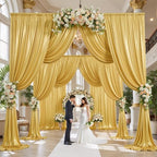50x15FT Gold Sequin Backdrop Curtain Double Sided by PartyVillage