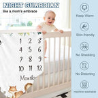 Personalized Baby Milestone Blanket for Boys Girls Baby Month Blanket- First Year Calendar Monthly Growth Chart - Animal Print Halloween Birthday Gifts for Infant Todder(FixedSize) - Image 6