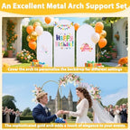 Arch Backdrop Stand and Cover Set of 3, 7.2ft 6.6ft 6ft Metal Arch Backdrop Stand with Spandex White Back Drop Covers Balloon Arch Kits, Gold Arch Stand Frame for Wedding Birthday Party Baby Shower - Image 2