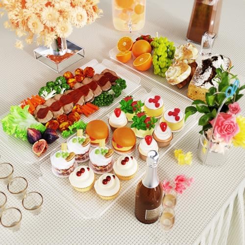 Bakzon 3 Tier Acrylic Serving Tray, 15.3" x 7.1" Dessert Table Display Set Stand for Party, Desserts, Fruits, Cookies – Reusable Collapsible Tiered Platters for Cupcakes, Veggies, and Sweet Treats - Image 4