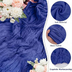 20 Packs Cheesecloth Table Runner 10FT Long Boho Gauze Fabric Table Runner Vintage Rustic Sheer Runners for Wedding Party Bridal Baby Shower Table Decorations (Royal Blue) - Image 6