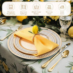 Preboun 24 Pcs Yellow Cloth Napkins with Lemon Napkin Rings - Image 4