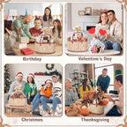 Reallnaive 6 Set Gift Basket Empty Woven Bamboo Storage Baskets with Clear Gift Bags Pull Bows Ribbon Foldable DIY Gifts Basket Kit with Handle for Baby Shower Housewarming - Image 4