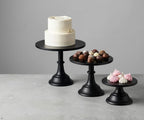 Black 11Pcs Metal Dessert Display Set Round Cake Stand Riser Platter - Image 6