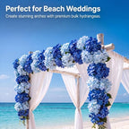 50PCS Blue Mix Hydrangea Artificial Flowers with Stronger Bendable Stems - Image 6