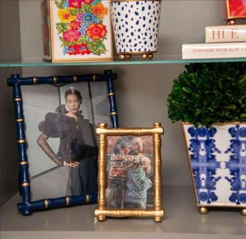 Jaye’s Studio Gracie Chloe 4x6 Picture Frame Gold Bamboo Frame, Handpainted Lacquer Finish, Glass Picture Frames, Metal Photo Frame Vertical Horizontal, Photo Frames Tabletop For Home, Bedroom, Office - Image 3