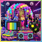 4 Pcs Large 80s Birthday Party Decoration, 23.62 Inch 90s Photo Props, Retro Cardboard Cutout, TV Roller Skates Radio Records Yard Sign for Birthday Supplies Hip Hop Music Theme Accessories - Image 3