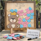 PARTYLOUD Baby Shower Guest Book Alternatives, Teddy Bear Baby Shower Decorations, Woodland Safari Baby Shower Sign in Guest Book Frame Decor Centerpieces for Girl Boy by PARTYLOUD